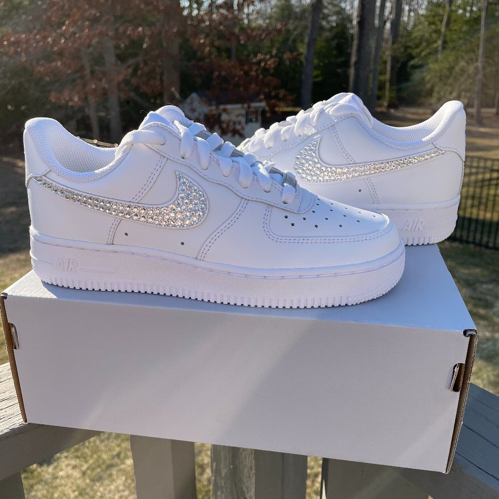Swarovski Nike Air Force 1'07 White Womens Shoes - Picture 1 of 10